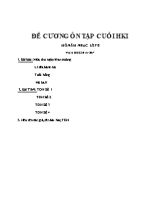 Đề cương ôn tập học kì I Âm nhạc lớp 8 - Năm học 2016-2017